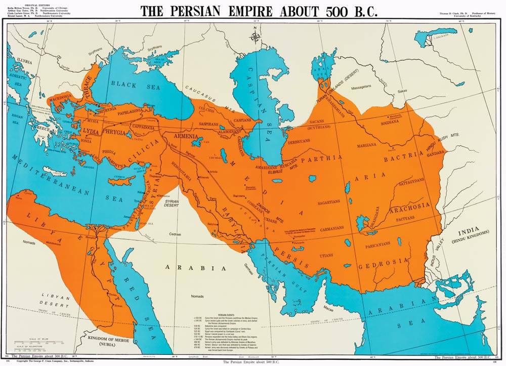 Persian Empire Map 500 Bc